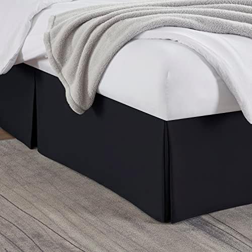 Nestl Black Bed Skirt King Size - King Bed Skirt 14 Inch Drop - Brushed Microfiber Bed Skirts - Hotel Quality Pleated Bed Skirt - Shrinkage & Fade Resistant