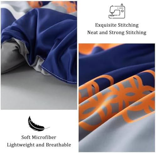 Anibedding 8 Pieces Bed in a Bag,Striped Comforter Set King Size