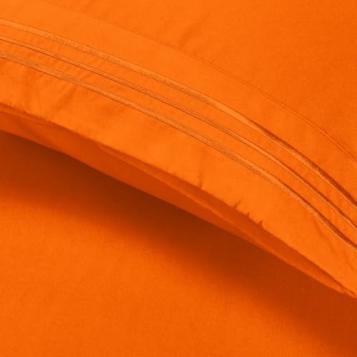 Elegant Comfort Luxury 4-Piece Bed Sheet Set - Luxury Bedding 1500 Premium Hotel Quality Microfiber, Wrinkle Resistant Cool & Breathable, Easy Elastic Fitted, Full, Persimmon