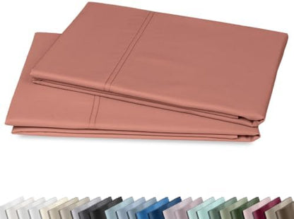 California Design Den 600 TC Set of 2 Queen Pillow Cases, Terracotta