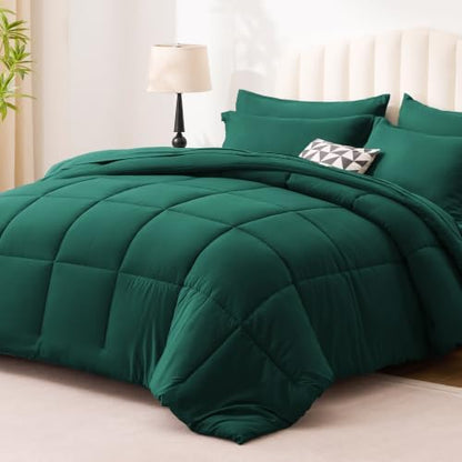 Love's cabin Plaid Twin Comforter Set, Dark Green