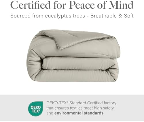 Modern Threads Tencel Lyocell Luxury Ultra Soft Down Alternative Comforter, Taupe, Queen