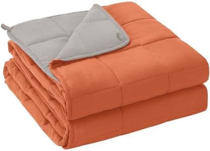 yescool Weighted Blanket for Adults 12lbs Twin Size, 48" x 72", Orange