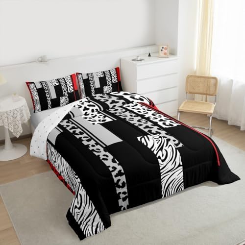Feelyou Animal Print Ombre Leopard Comforter Set Full Size Kids Boys Girls