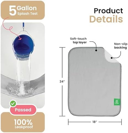 IMPROVIA® Washable Underpads, Heavy Absorbency Reusable Incontinence Pads