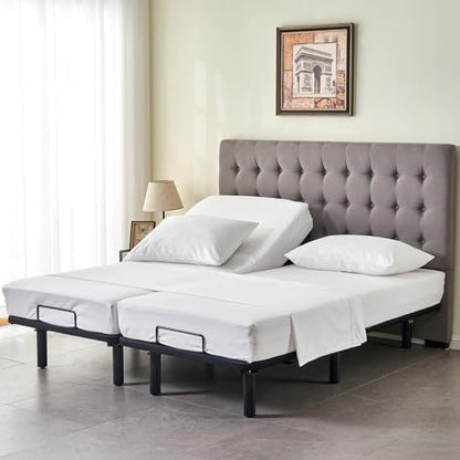 Kingnex Split Cal King Sheets Set for Adjustable Bed White