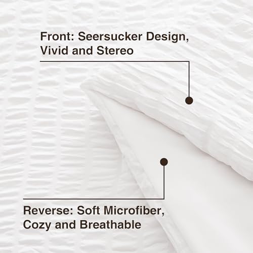 Love's cabin Seersucker White California King Comforter Set