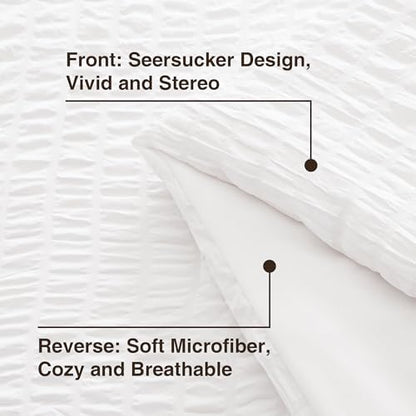 Love's cabin Seersucker White California King Comforter Set