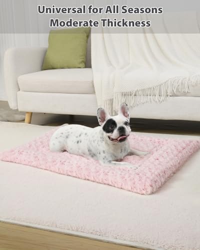 Exsnugy Washable Dog Bed Mat Medium Size Fluffy Pet Crate Pad 30x19