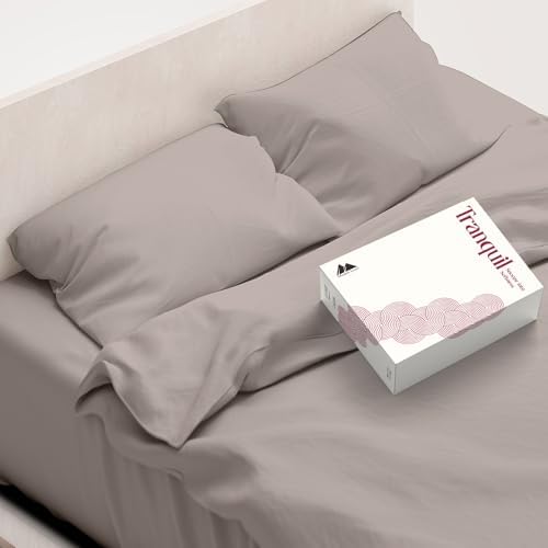 Mayfair Linen Egyptian Cotton Taupe Queen Sheets Set - Luxury 800 Series High Thread Count Queen Bed Sheet Set (6 PC), Soft Cooling 16" Deep Pocket Hotel Bed Sheet Set - Tranquil Collection