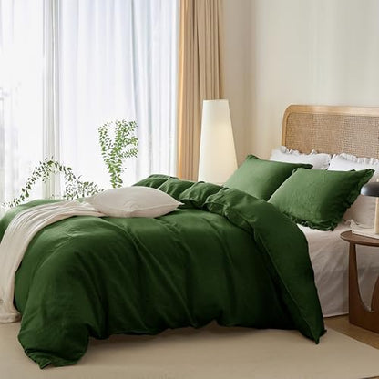 Talasily 100% French Linen Twin Duvet Cover Set, Organic Linen