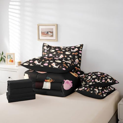 Feelyou Farm Animal 7 Piece Bedding Set Full Size for Boys Girls