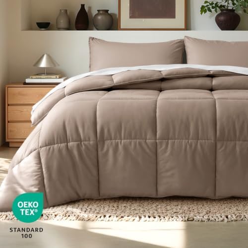 Bare Home Comforter Set - 1800 Ultra Soft (Cal King, Taupe)