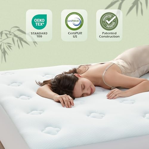 Hansleep California King Mattress Topper Memory Foam, Mattress Pad