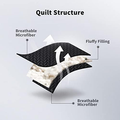 Maple&Stone Black Quilt Set King Size, Lightweight Bedspread