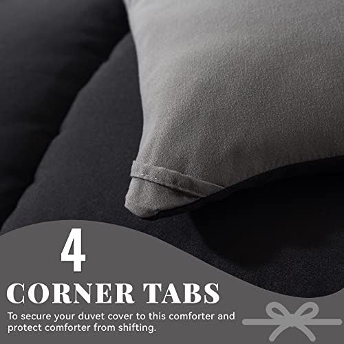 Down Alternative Comforter Black/Grey Full Size - All Season Duvet Insert
