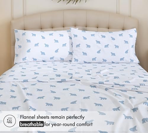 RUVANTI Flannel Sheets Twin XL Size, Happy Cubs