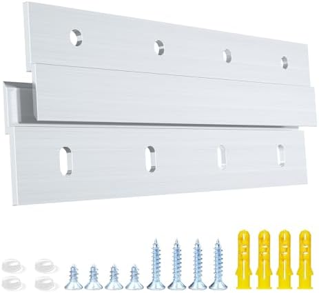6 Inch French Cleat Hanger, Aluminum French Cleat, Mirror Hanging Hardware, French Cleat Heavy Duty for Panel, Whiteboard, Cabinet, Shelf, Headboard, Art (2 Pairs, Support 60lbs)
