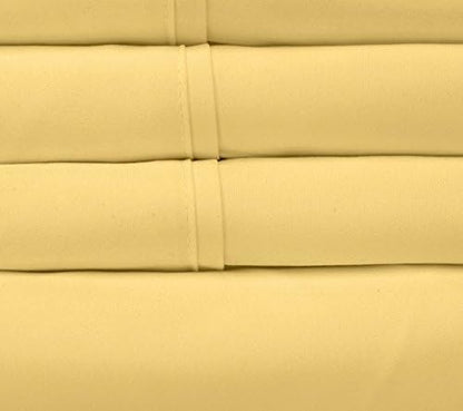 Cal King Size Bed Sheets - 6 Piece 1500 Supreme Collection Fine Brushed Microfiber Deep Pocket California King Sheet Set Bedding - 2 Extra Pillow Cases, Great Value, California King, Yellow