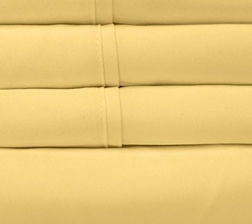 Sweet Home Collection Quality Deep Pocket Bed Sheet Set - 2 Extra Pillow Cases, Value, Twin XL, Yellow, 4 Piece (Pack of 12, 48 Count Total)