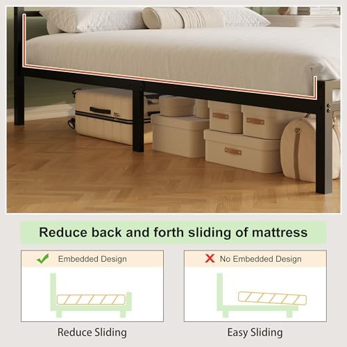 Lutown-Teen 12 Inch California King Bed Frame with Headboard and Footboard