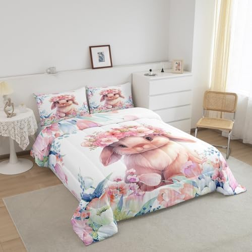 Feelyou Cute Rabbit Comforter Set Twin Size Boys Girls Teens