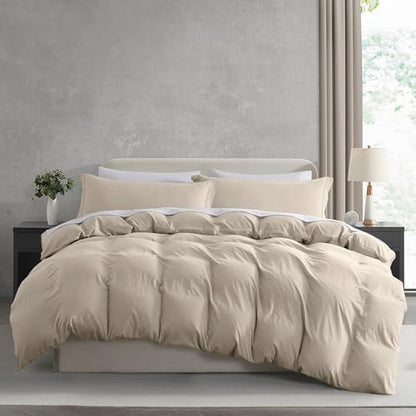 Hearth & Harbor Prewashed Queen Duvet Cover Set, Linen