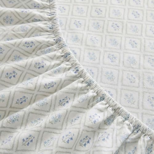 Martha Stewart - King Sheet Set with Fitted Sheet & Pillowcases, Cotton Percale Bedding with a Smooth Feel, Deep Pocket, Costa Blue