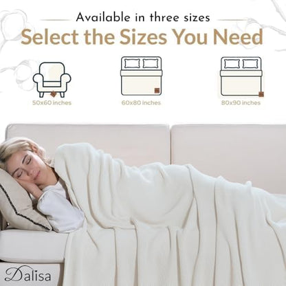 Dalisa Alina GOTS Organic Cotton Throw Blanket, White, 50x60 in