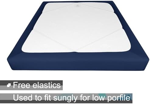 ALYVIA SPRING King Box Spring Cover Jersey Knit Stretchy, Navy