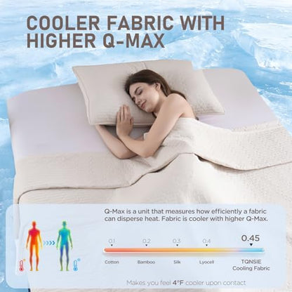 Cooling Quilt Bedspreads Queen Size for Hot Sleeper,Q-Max>0.45 Lightweight Summer Comforter Absorbs Heat to Keep Adults Cool for Night Sweats,Cloud Quilt with 2 Shams for All Season,Khaki