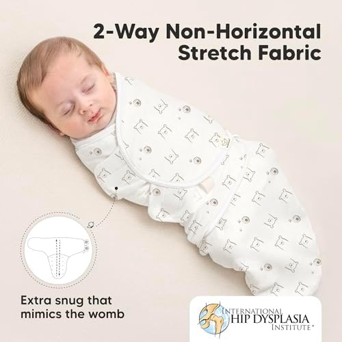 KeaBabies 3-Pack Organic Baby Swaddles for Newborns, Bumble Bear, 3-6M