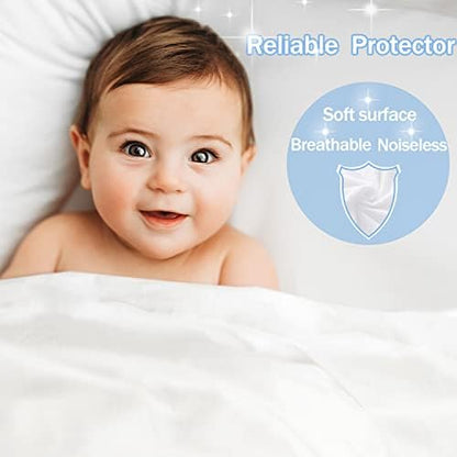2 Pack King Size Premium Waterproof Mattress Protector, Soft Breathable Mattress Pad, Noiseless Waterproof Bed Cover - Stretch to 21" Fitted Deep Pocket Mattress Protection