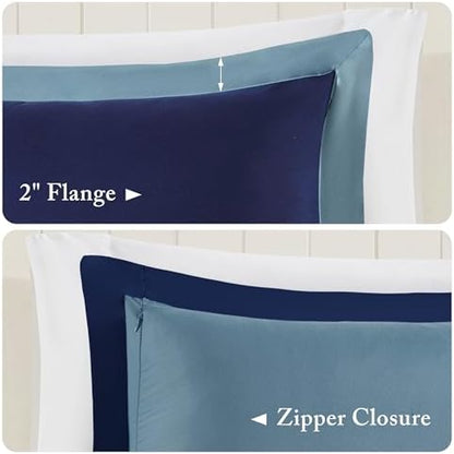 Madison Park Larkspur Comforter Set, Twin/Twin XL, 2 Piece, Navy/Light Blue