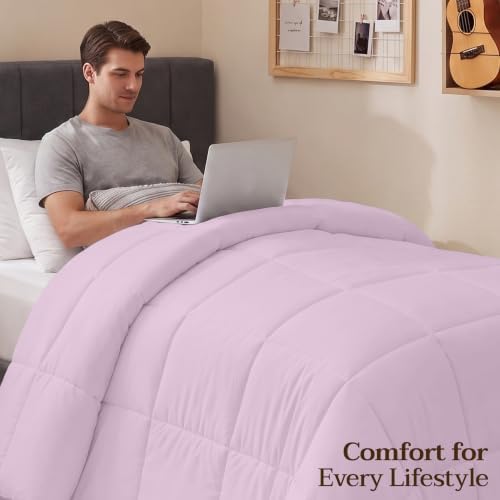 Utopia Bedding Twin Comforter, Duvet Insert, Lavender, 64 x 88 Inches