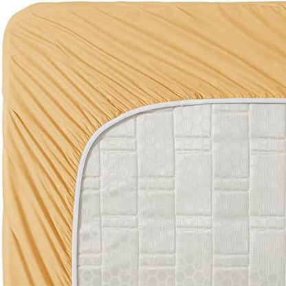Clara Clark 4Piece California King Bed Sheets Set, Deep Pocket, Microfiber, Camel Gold