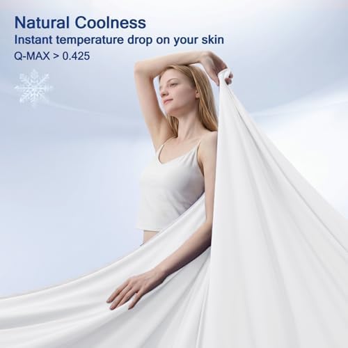 Vielit Cooling Comforter Queen Size for Hot Sleepers & Night Sweats, Luxury Lightweight Summer Comforter,Soft Dual-Sided Breathable Cooling Blankets,Q-Max>0.425,Machinewashable,90x90,White