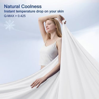Vielit Cooling Comforter Queen Size for Hot Sleepers & Night Sweats, Luxury Lightweight Summer Comforter,Soft Dual-Sided Breathable Cooling Blankets,Q-Max>0.425,Machinewashable,90x90,White