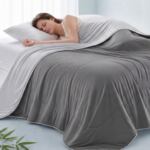 Madison Park Breathable Cooling Comforter King, Grey, 106x90