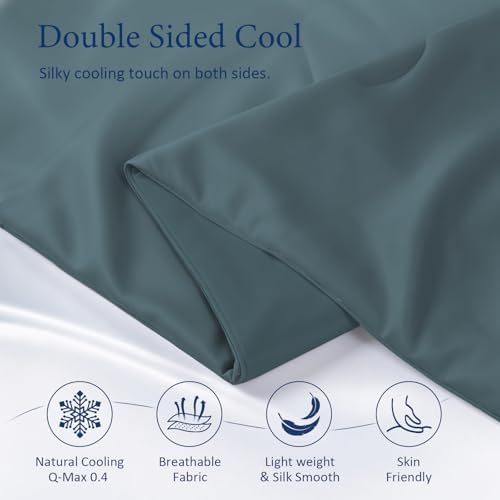 Cooling Comforter for Hot Sleepers, King 106x90, Blue-Gray