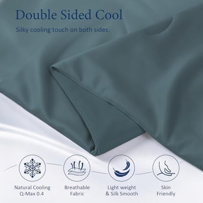 Cooling Comforter for Hot Sleepers, King 106x90, Blue-Gray