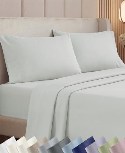 California Design Den 1000 Thread Count Cotton Queen Sheet Set 4pc, Silver