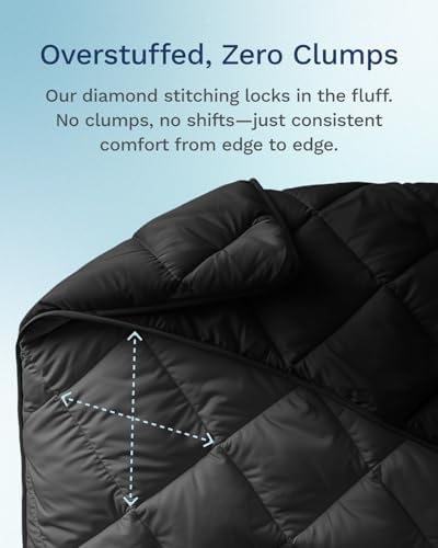 ViscoSoft Full Comforter - Cloud-Soft Down Alternative Duvet Insert, All Season Cooling Lightweight Reversible Quilted Blanket for Bedroom & Guest Room, Oeko-TEX Certified, Black/Gray