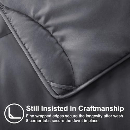MEELUS Lightweight Comforter Cooling Grey, All Season Duvet Insert