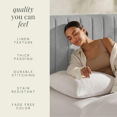 Nestl Upholstered King Headboard - Easy Assemble Channel Stitched Headboard King Size Bed - Wall Mounted Headboards with 3D Soundproof Wall Panels Peel & Stick Floating Headboards, Silver