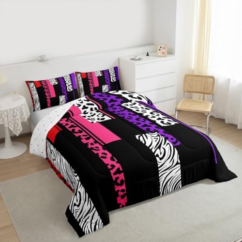 Feelyou Animal Print Ombre Leopard Comforter Set Twin Size Kids Boys Girls