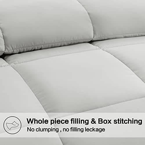 EASELAND King Size Down Alternative Comforter, Light Grey, 90x102 Inches
