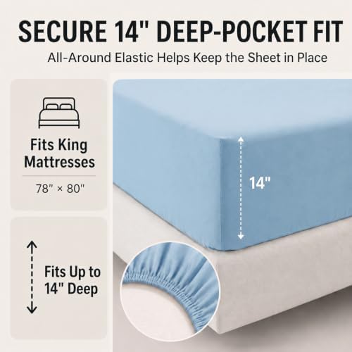 CozyLux Oversized King Comforter Set Baby Blue - 7 Pieces Bed in a Bag