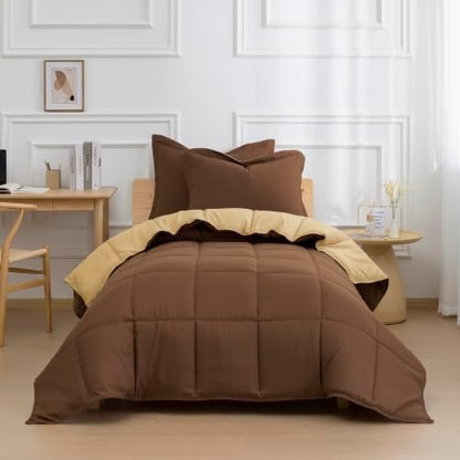 HIG 3pc Chocolate Twin/Twin XL Bedding Comforter Set Duvet Insert Blanket