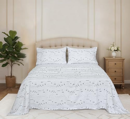 RUVANTI Flannel Sheets Twin Size, Sky Ballet